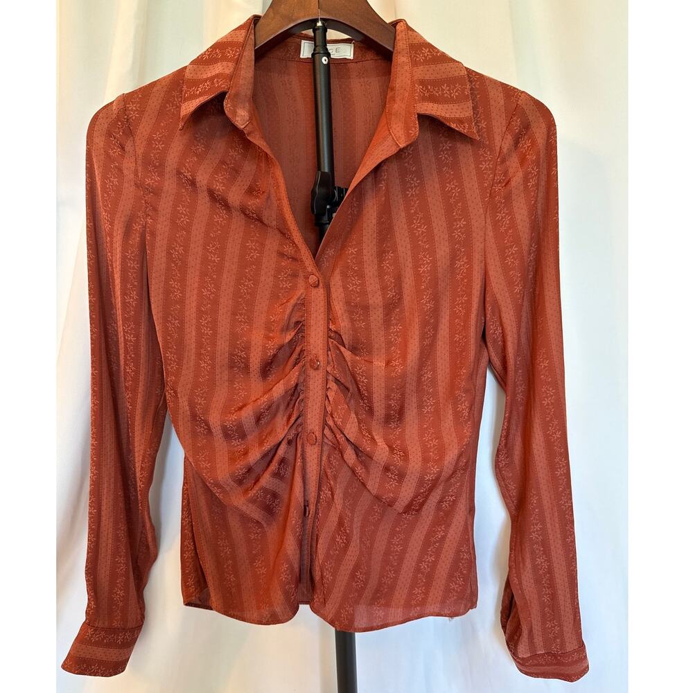 Sage the Label Rust Orange Blouse XS 70s Inspired Boho Vintage Style